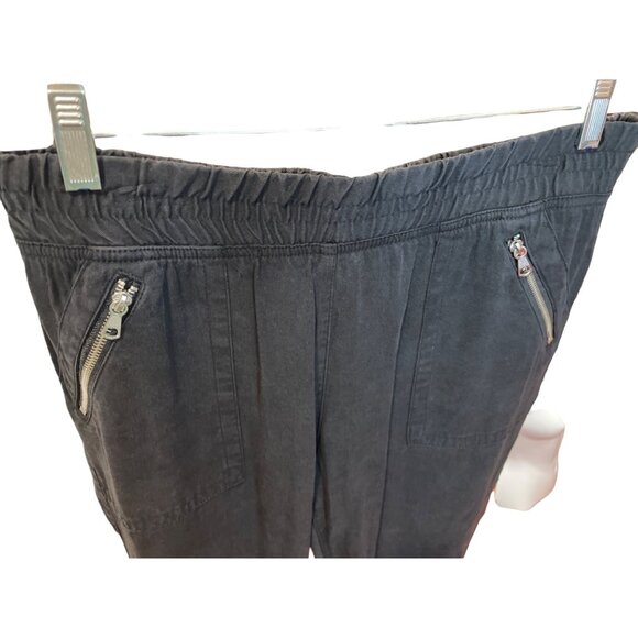 Chicos Black Ankle Pants Size M Side Zipper Pockets Stretch Elastic Waist Casual - Picture 4 of 12